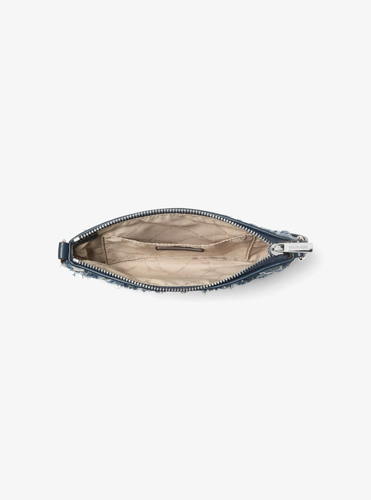 Michael Kors Jet Set Small Denim Wristlet Bag– Washed Denim