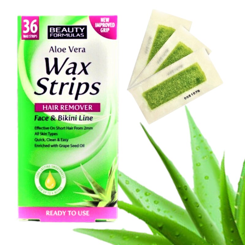 Beauty Formulas Aloe Vera Wax Strips Hair Remover 36 Strips