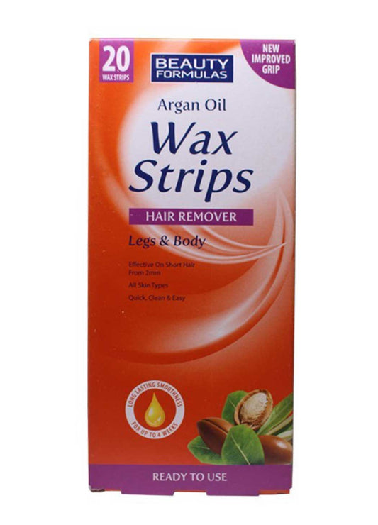 Beauty Formulas Argan Oil Wax Strips Hair Remover 20 Strips