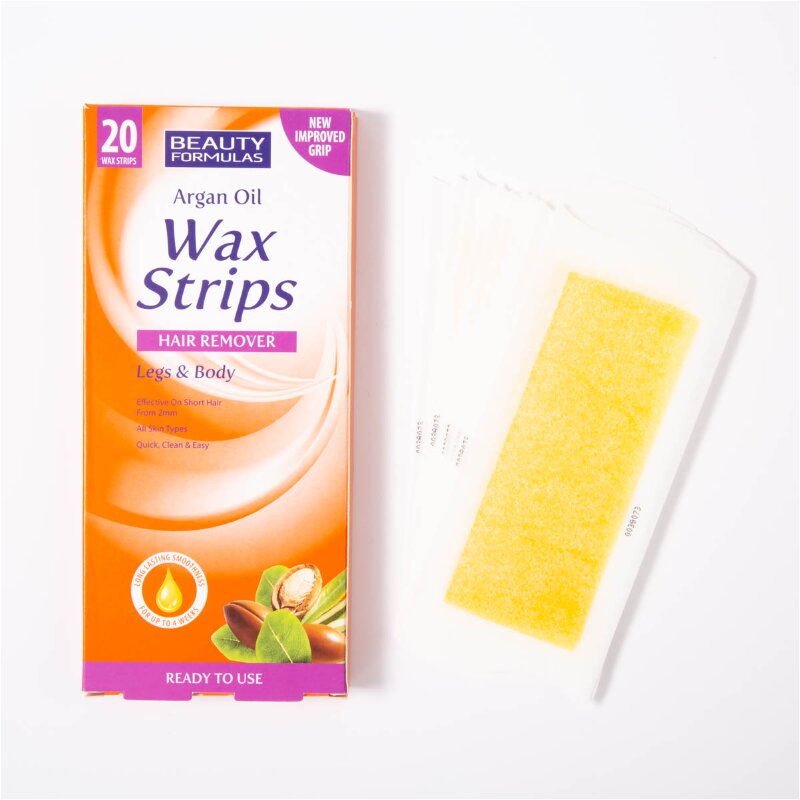 Beauty Formulas Argan Oil Wax Strips Hair Remover 20 Strips