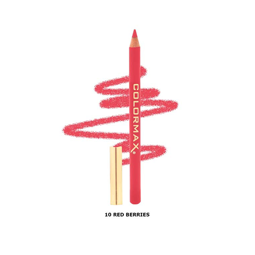 Colormax Satin Glide Lip Liner Pencil- 10 Red Barries