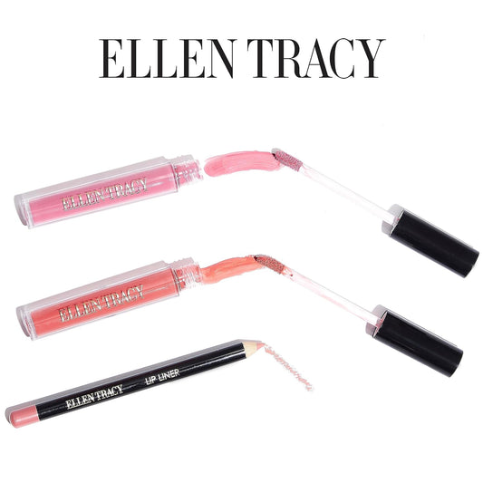 ELLEN TRACY Liquid Lipstick & Liner Collection 3 Piece Set