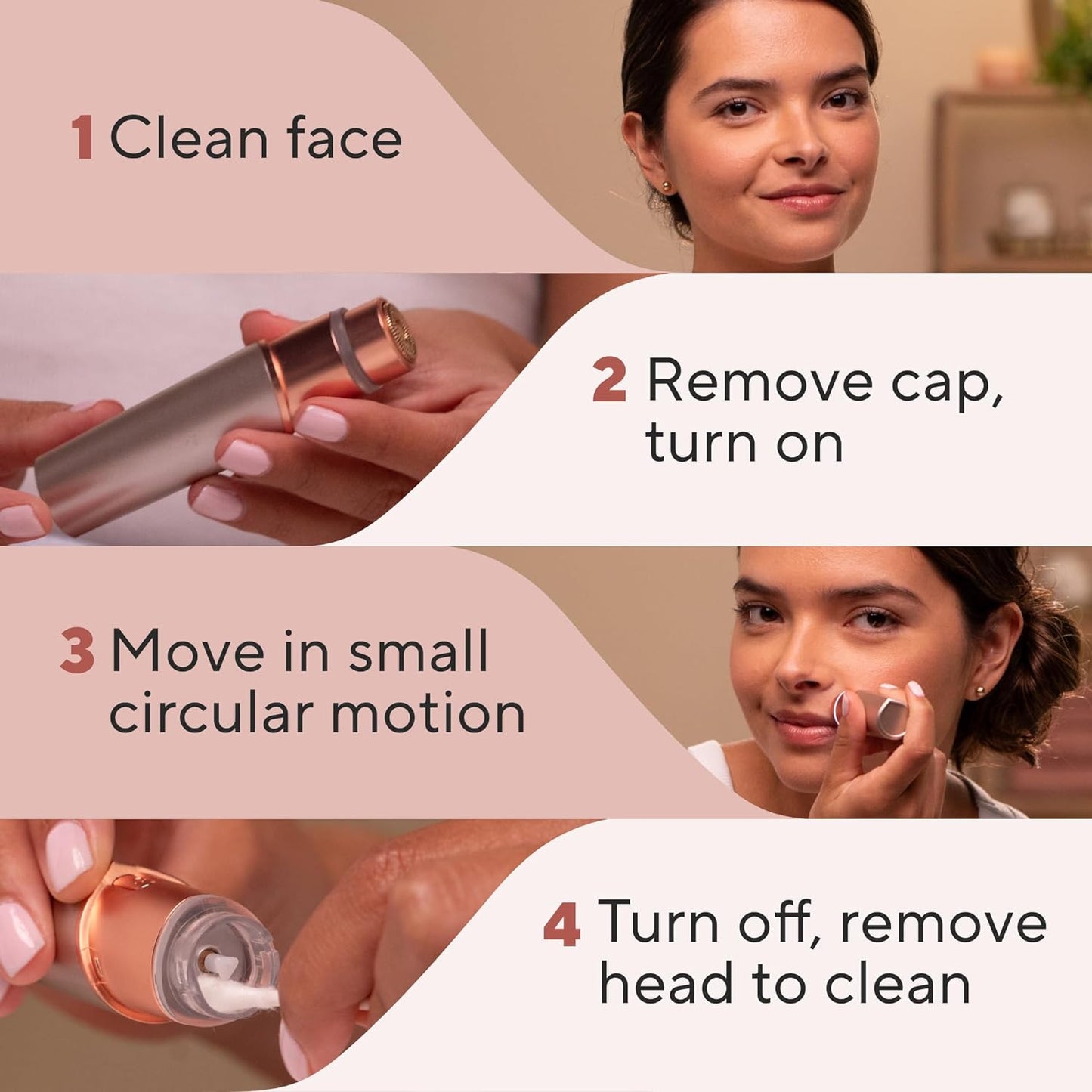 Finishing Touch Flawless Facial Hair Remover for Women, Electric Razor with LED Light