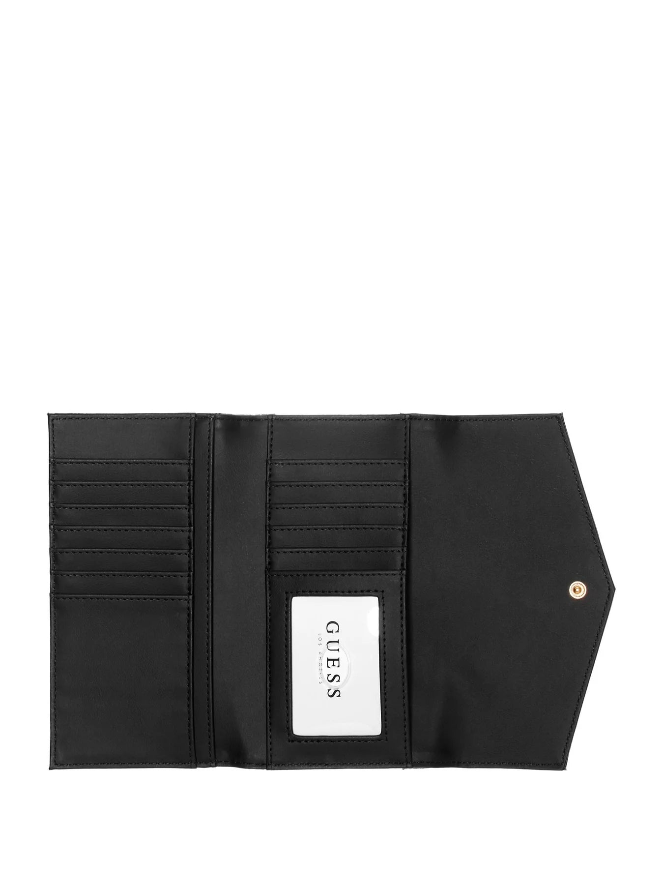 GUESS Hartland Signature Print Slim Clutch Wallet- Black