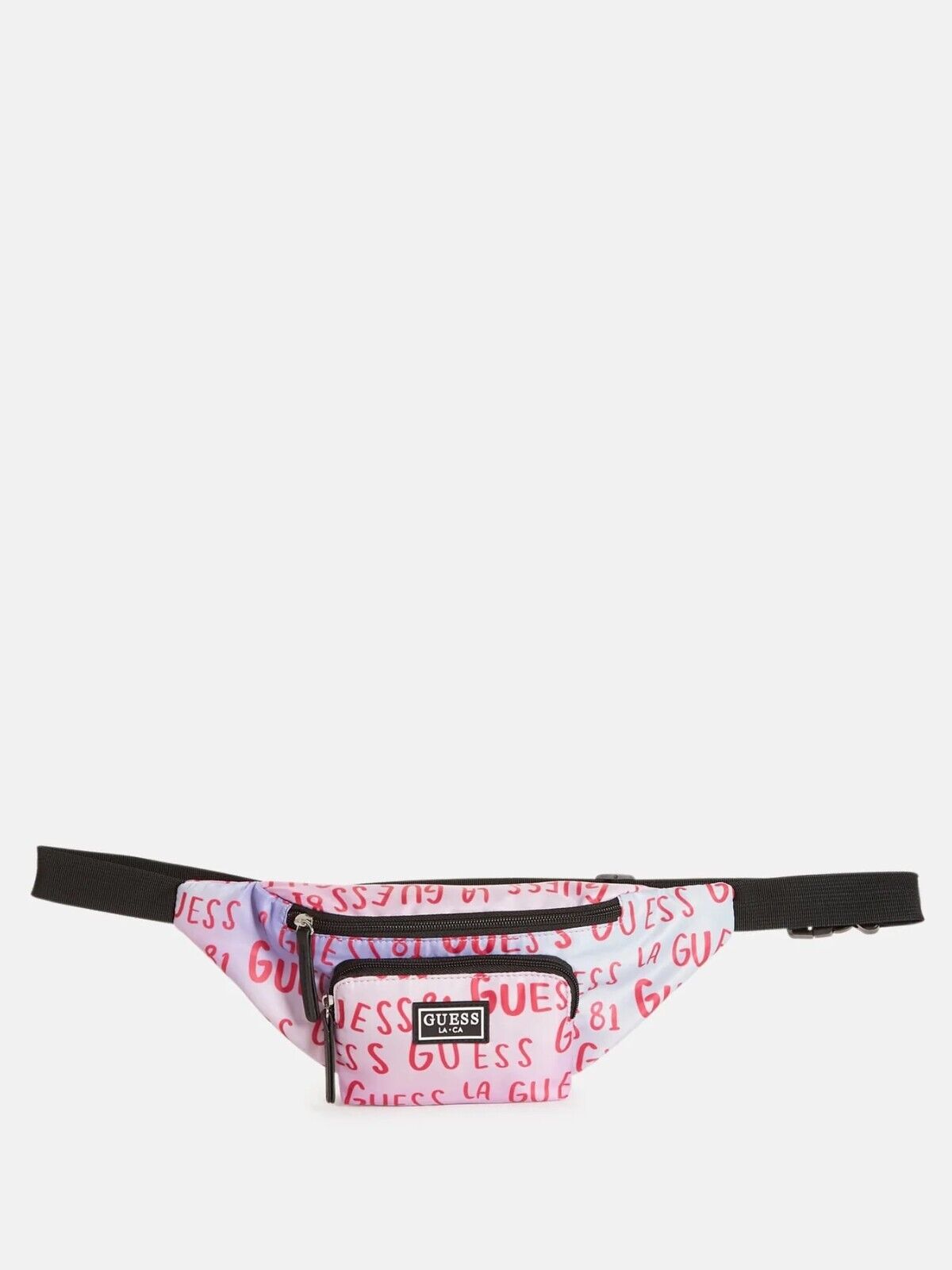 GUESS Logo Tape Fanny Pack- Pink Multi