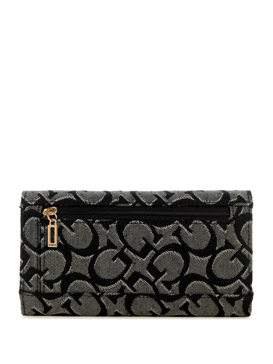 GUESS Marva Slim Clutch Wallet- Black Coal