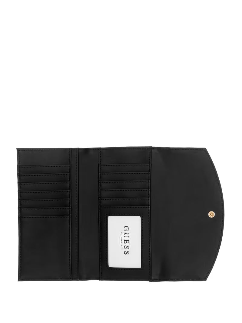 GUESS Tuie Logo Slim Clutch Wallet- Coal