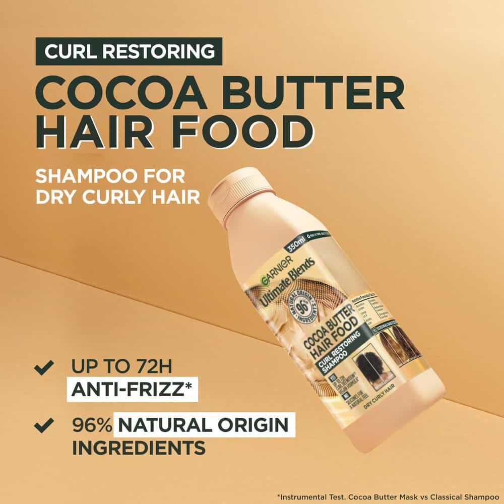 Garnier Cocoa Butter Hair Food Curl Restoring Shampoo 350ml