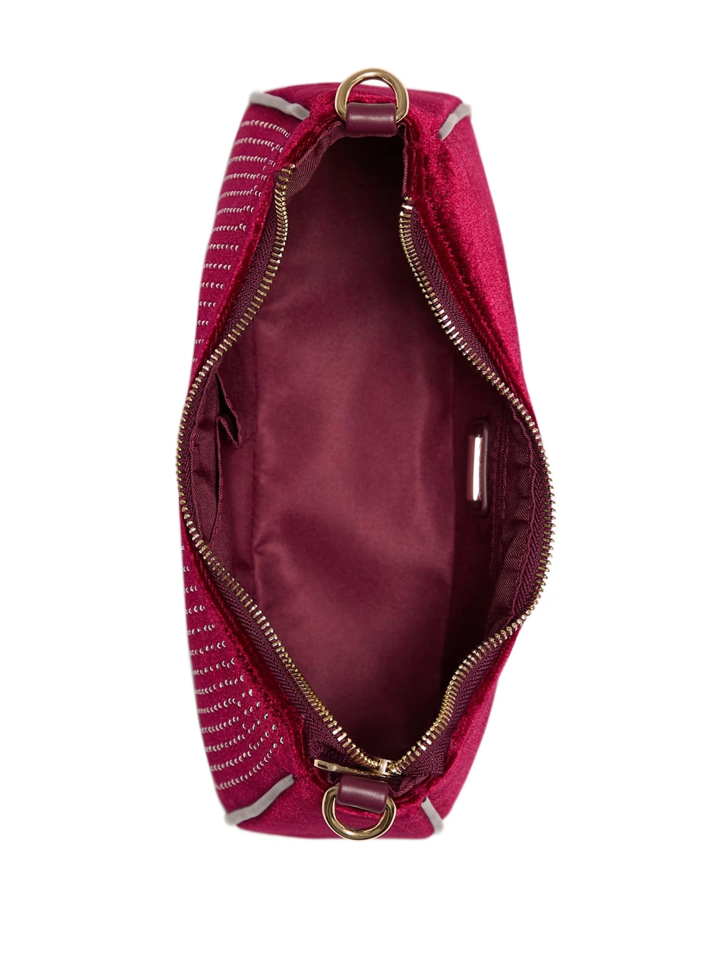 Guess Holly Velvet Shoulder Bag- Wine Velvet