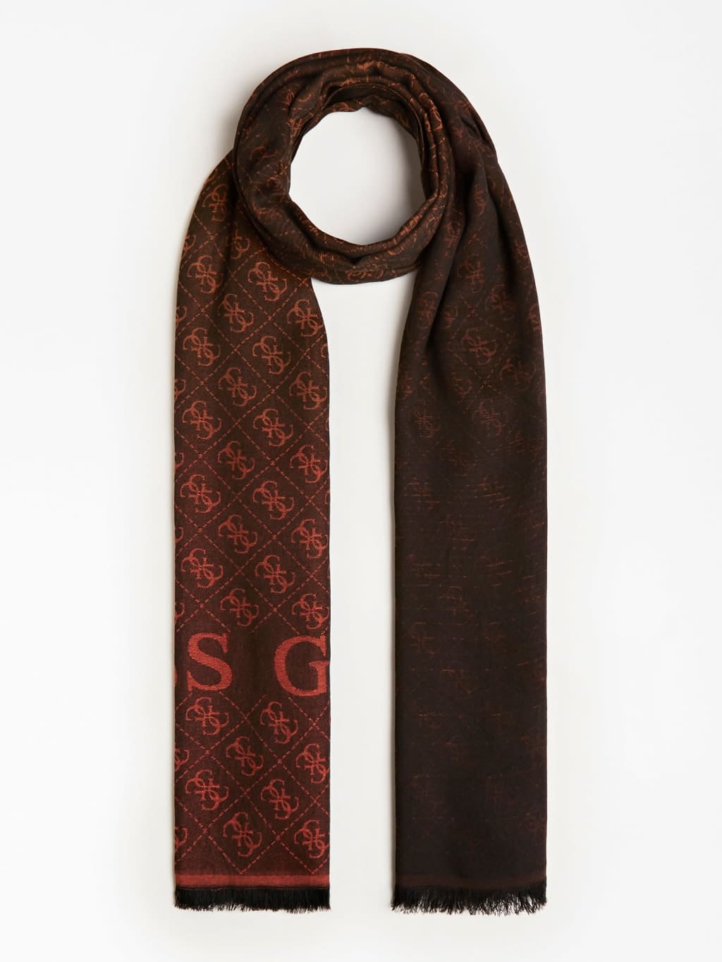 Guess Valy Jacquard Scarf- Brown
