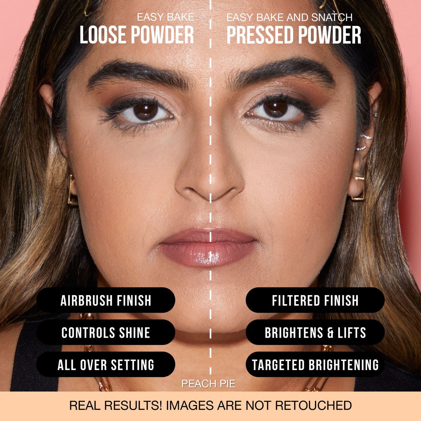 Huda Beauty Easy Bake and Snatch Pressed Powder- Peach Pie