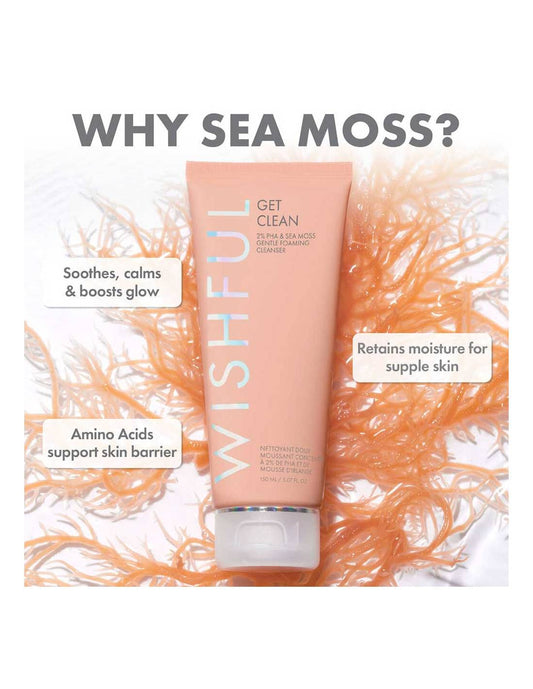 Huda Beauty Get Clean 2% PHA & Sea Moss Gentle Foaming Cleanser 50ml