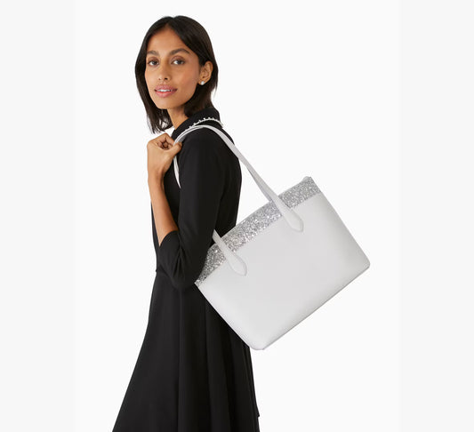 Kate Spade Flash Glitter Satchel Bag- Grey