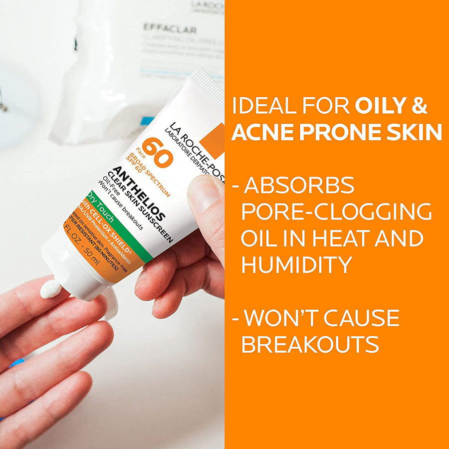 LA Roche-Posay Anthelios Clear Skin Oil Free Sunscreen SPF60, 50ml