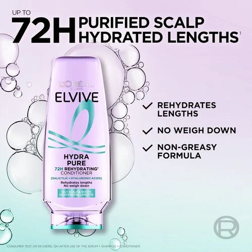 L'Oreal Elvive Hyaluron Pure 72hr Rehydrating Conditioner 300ml