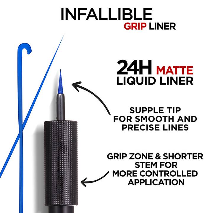 L'Oreal Infallible Grip 24HR Matte Liquid Liner- Blue 3ml