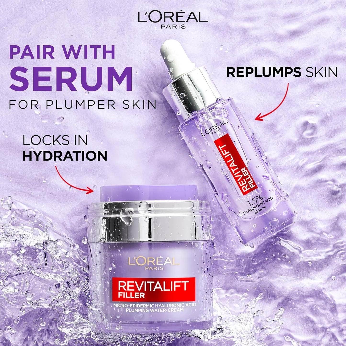 L'Oreal Paris Revitalift Filler Plumping Water Cream 50ml