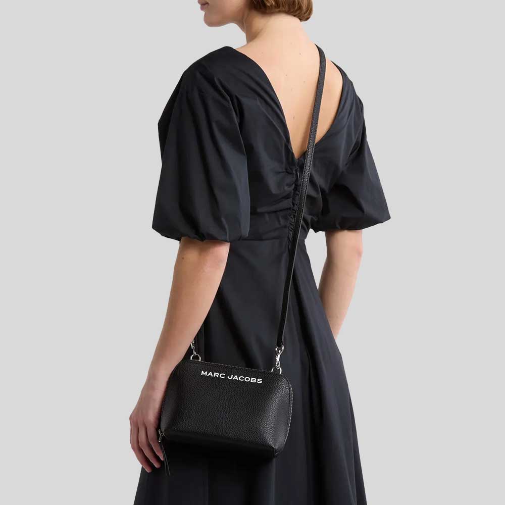 Marc Jacobs Grind Leather Crossbody Bag- Black