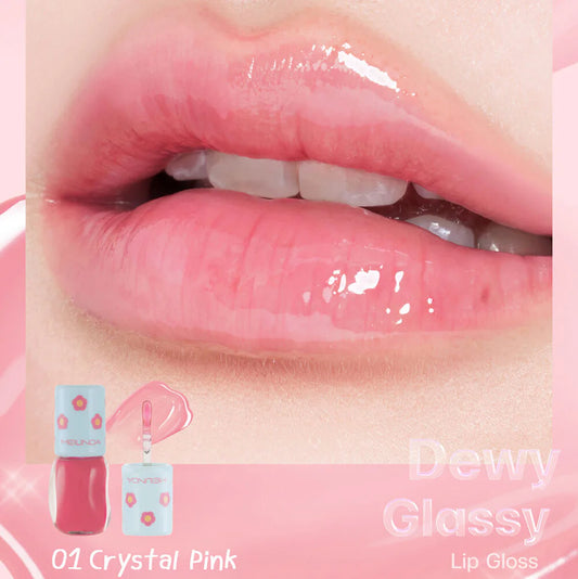 Melinda Dewy Glassy Lip Gloss- 01 Crystal Pink