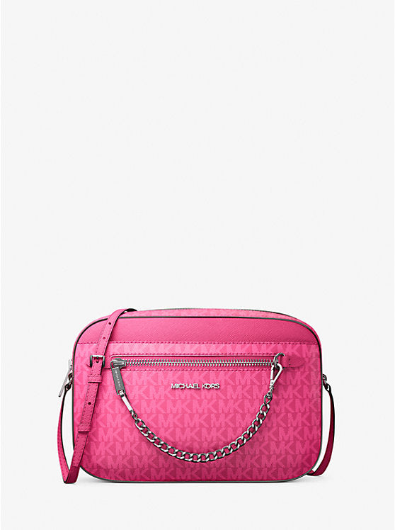 Michael Kors Jet Set Large Signature Logo Crossbody Bag-Dragonfruit