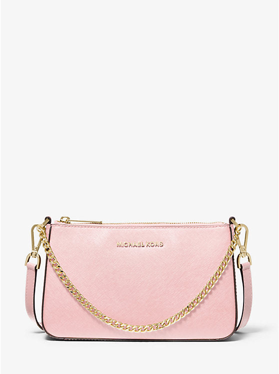 Michael Kors Jet Set Medium Saffiano Leather Crossbody Bag-Powder Blush