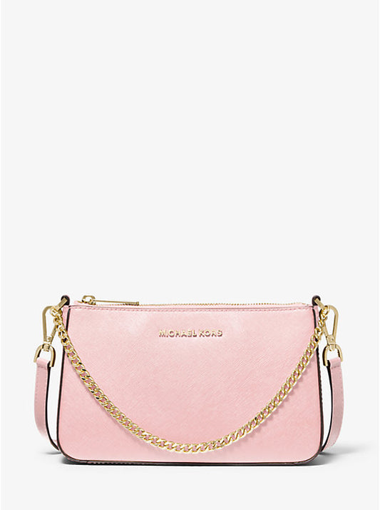Michael Kors Jet Set Medium Saffiano Leather Crossbody Bag-Powder Blush
