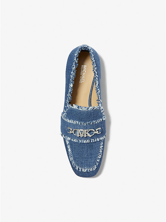 Michael Kors Tiffanie Frayed Denim Loafer- Denim US 7.5