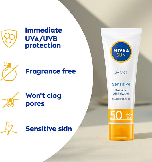 NIVEA Sun UV Face Sensitive SPF50 Cream 50ml