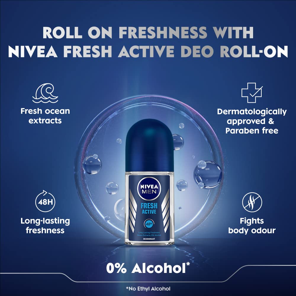 Nivea Men Fresh Active Deodorant Roll-On 50ml