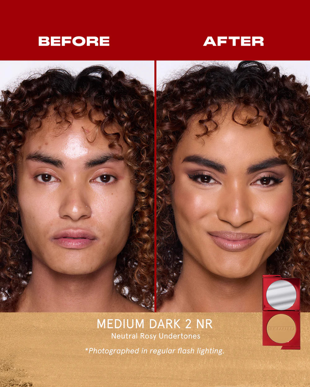 One Size Turn Up The Base Versatile Powder Foundation- Medium Dark 2 (NR)