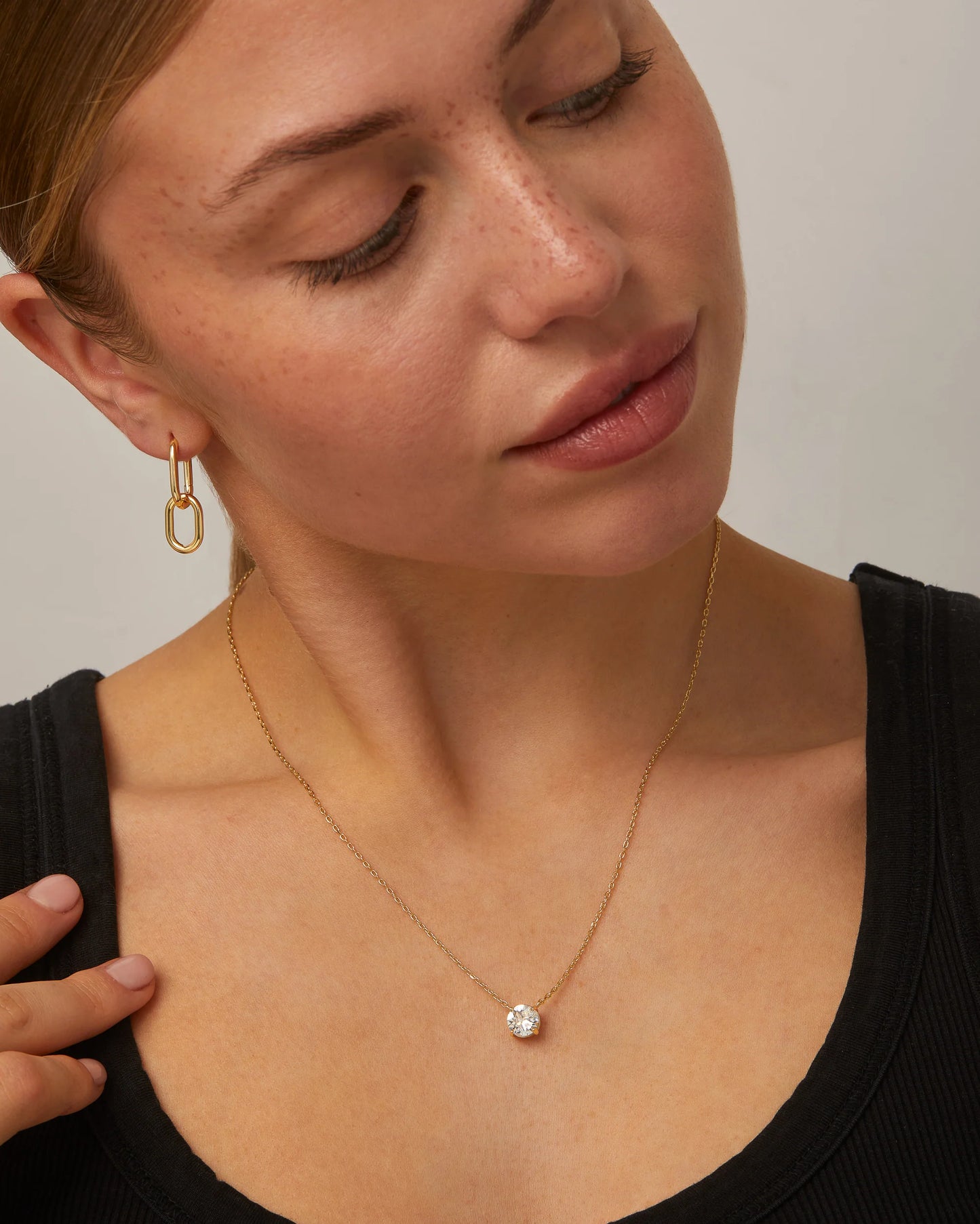 PAVOI 14K Gold Plated Solitaire Necklace - Yellow Gold