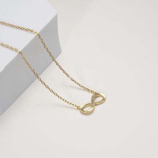 Philip Jones Gold Plated Infinity Pendant Necklace