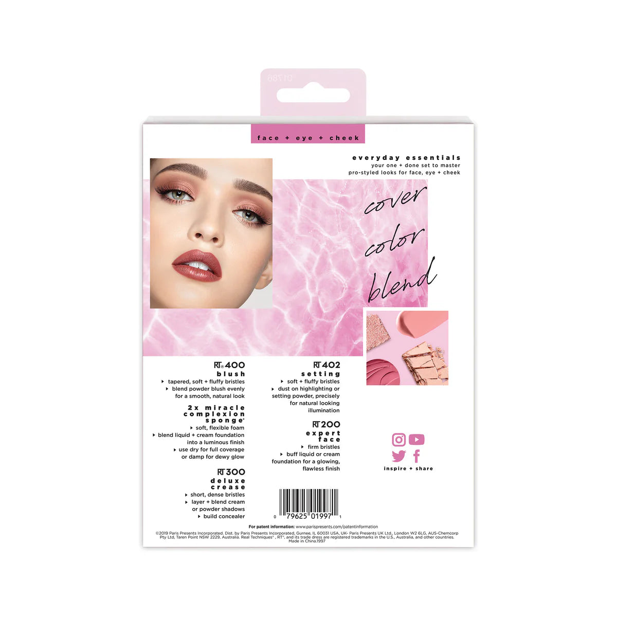 Real Techniques Everyday Essentials Brush Set with Bonus Miracle Complexion Sponge