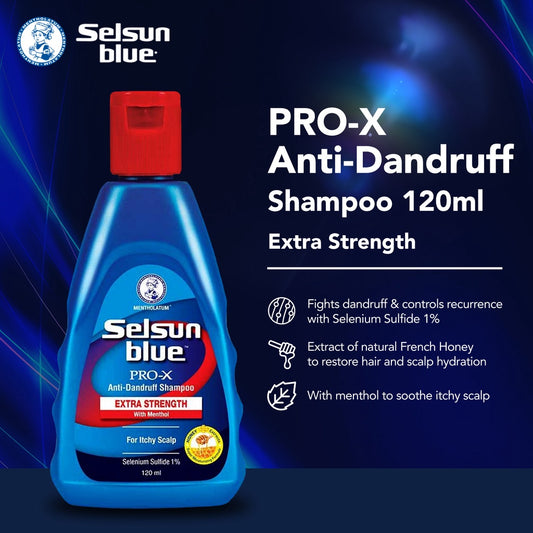 Selsun Blue Pro-X Extra Strength Anti Dandruff Shampoo 120ml