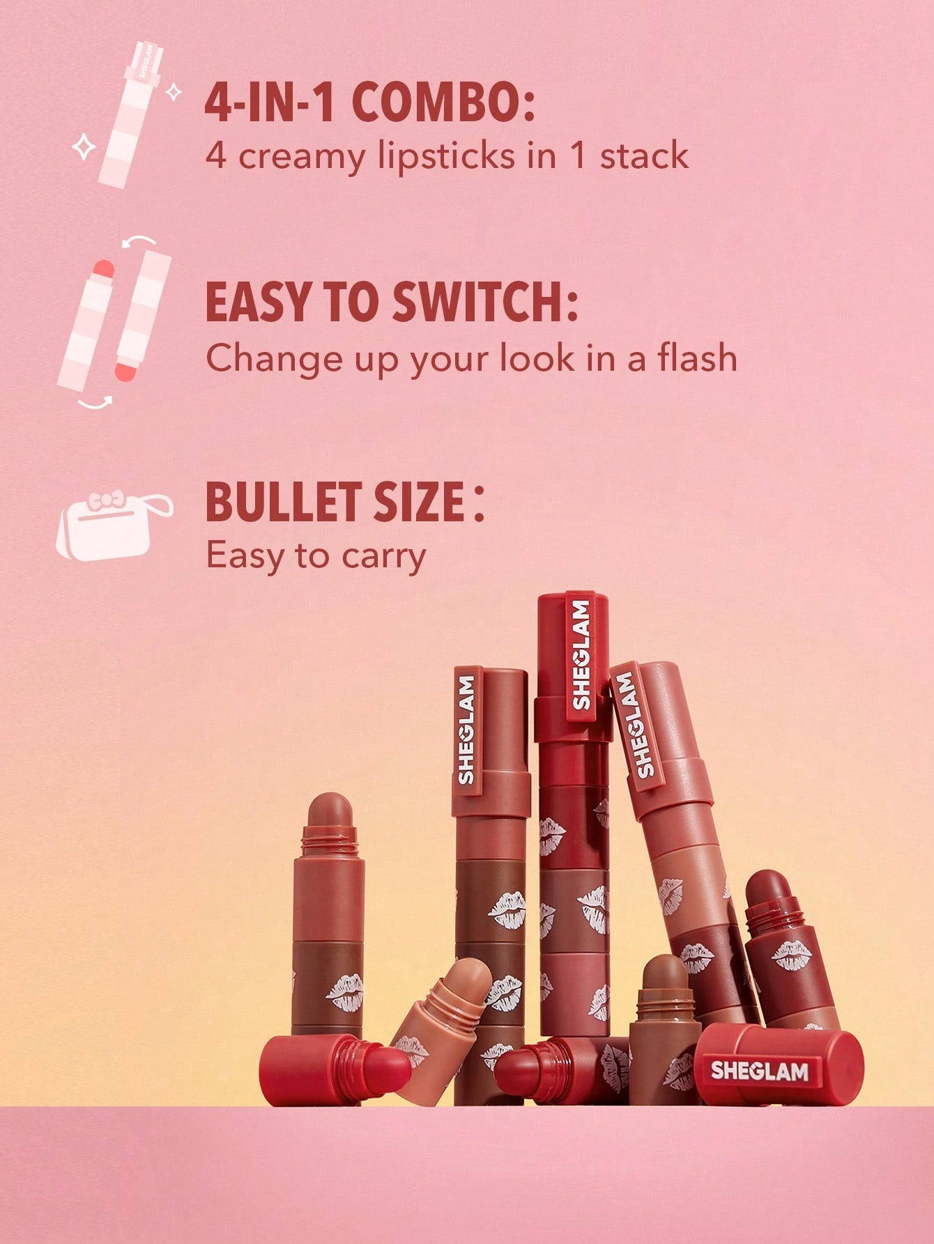 Sheglam Mega Lip Stacks- Brownie Stack
