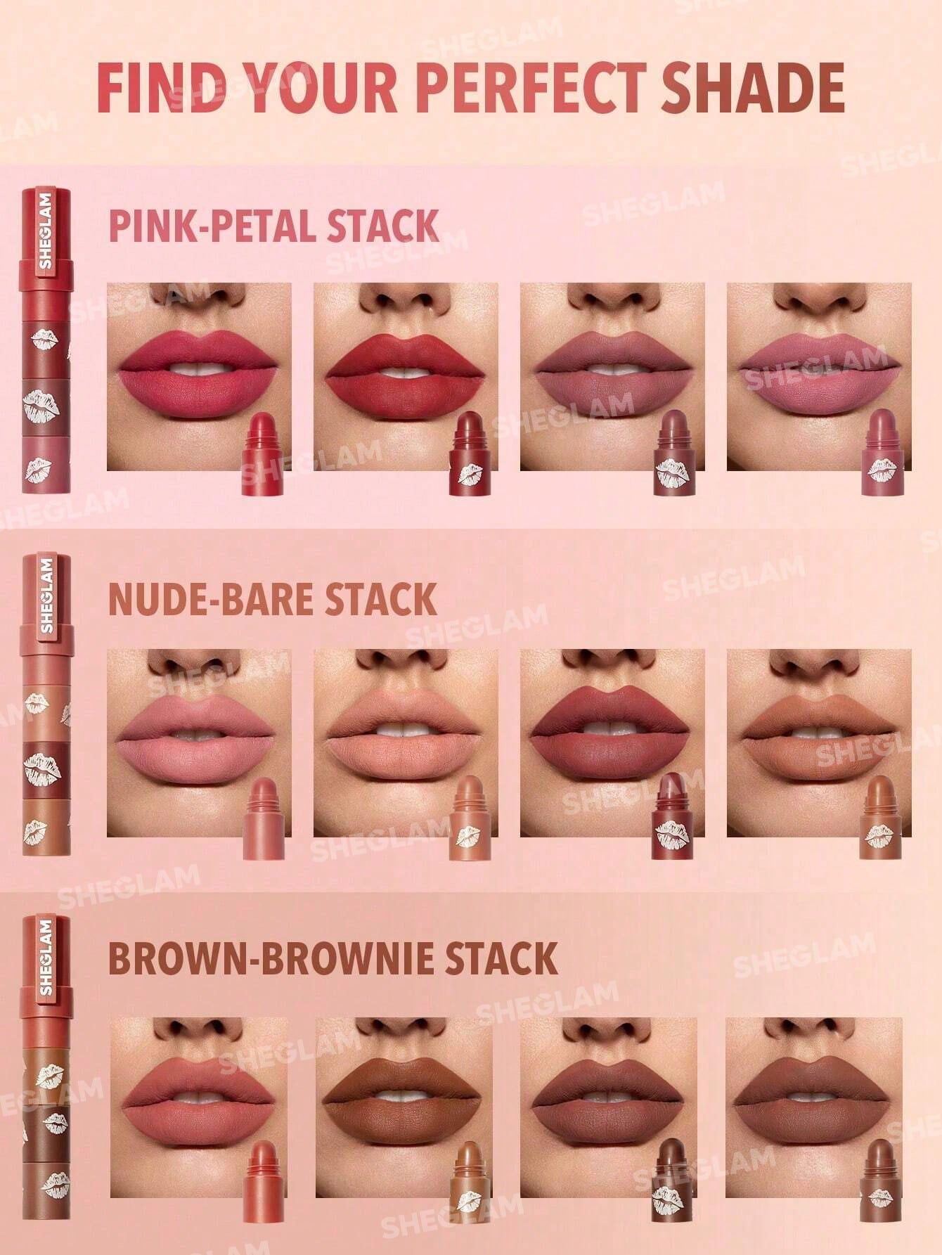 Sheglam Mega Lip Stacks- Brownie Stack
