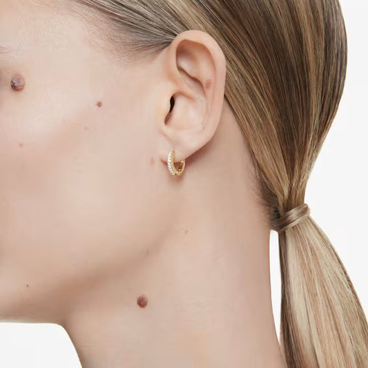 Swarovski Matrix Hoop Earrings Round Cut, White