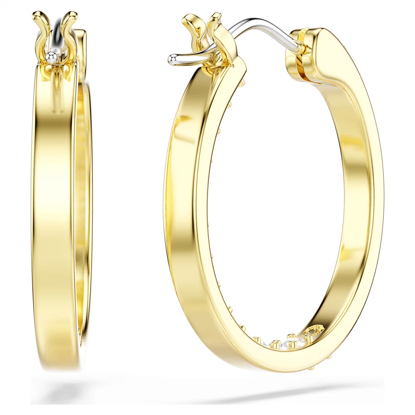Swarovski Sommerset Hoop Earrings Small, White, Gold-tone Plated