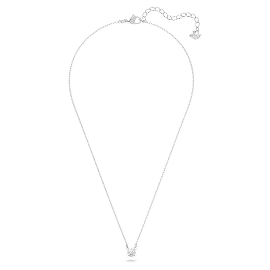 Swarovski Stilla Attract Necklace Round cut, White, Rhodium plated