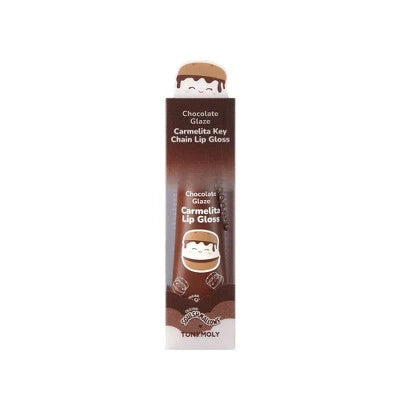 Tonymoly Squishmallows Key Chain Lip Gloss- Carmelita Chocolate Glaze