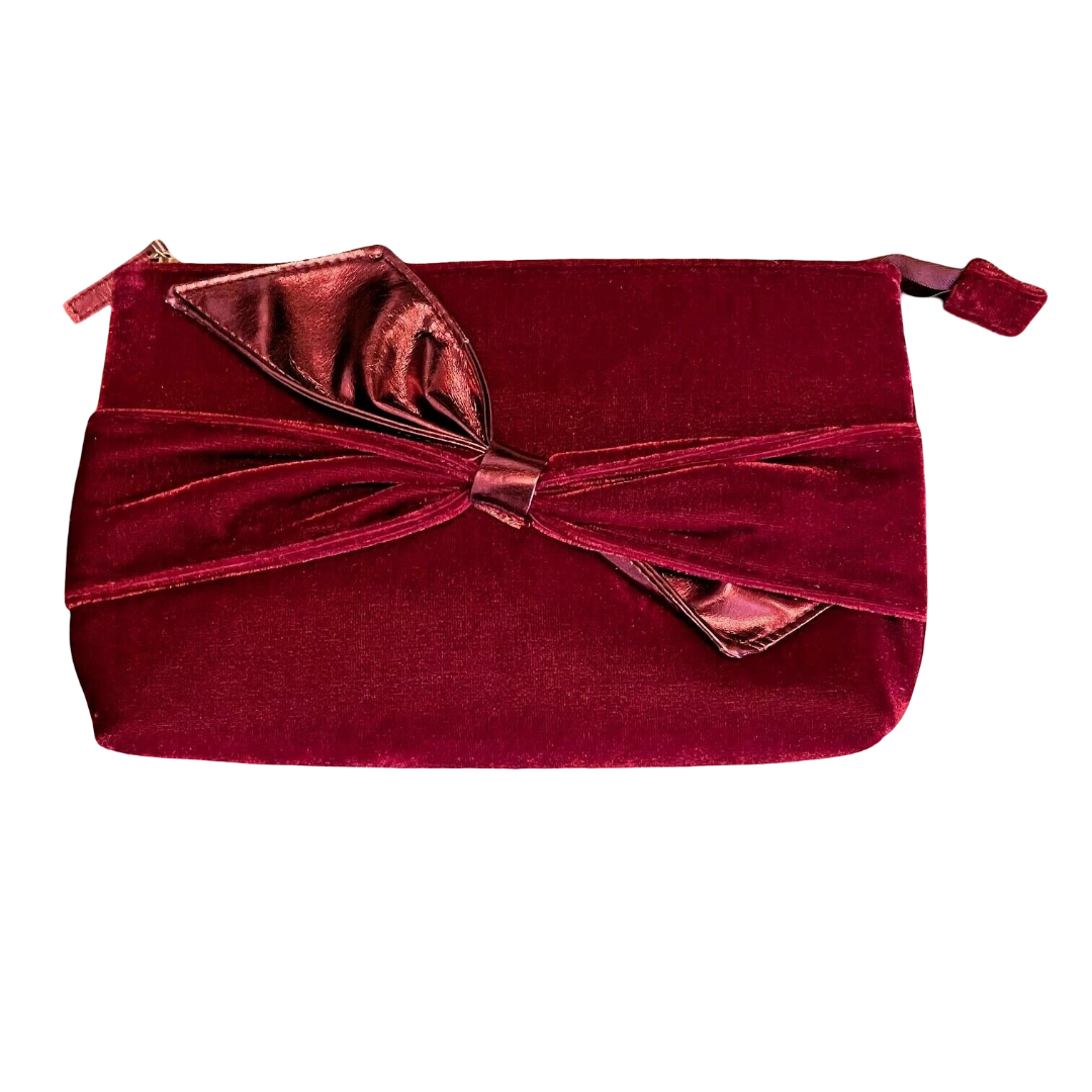 ULTA Velvet Cosmetic Makeup Clutch Bag-Red
