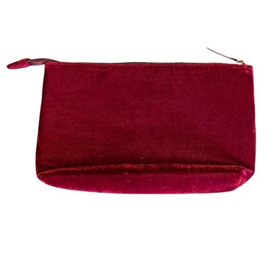 ULTA Velvet Cosmetic Makeup Clutch Bag-Red