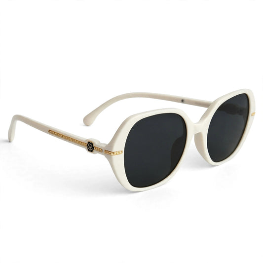 Vincci Elegant Oval Frame Sunglasses - Ivory White