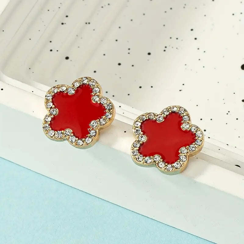 Women's New Four-leaf Clover Stainless Steel Earrings