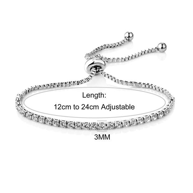 Philip Jones Silver Plated Solitaire Friendship Bracelet
