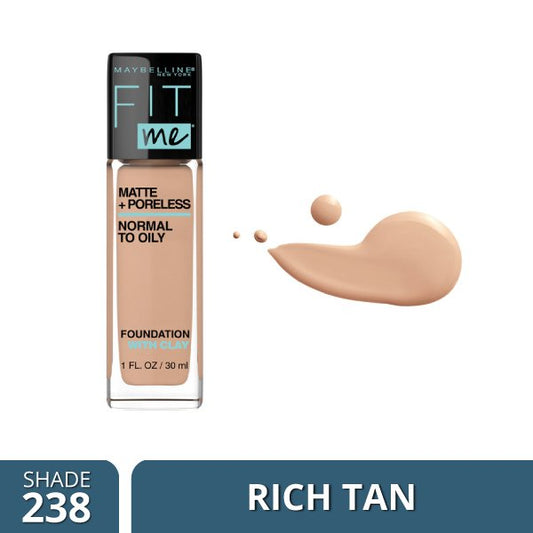 Maybelline Fit Me Matte+ Poreless Normal to Oily Foundation- 238 Rich Tan