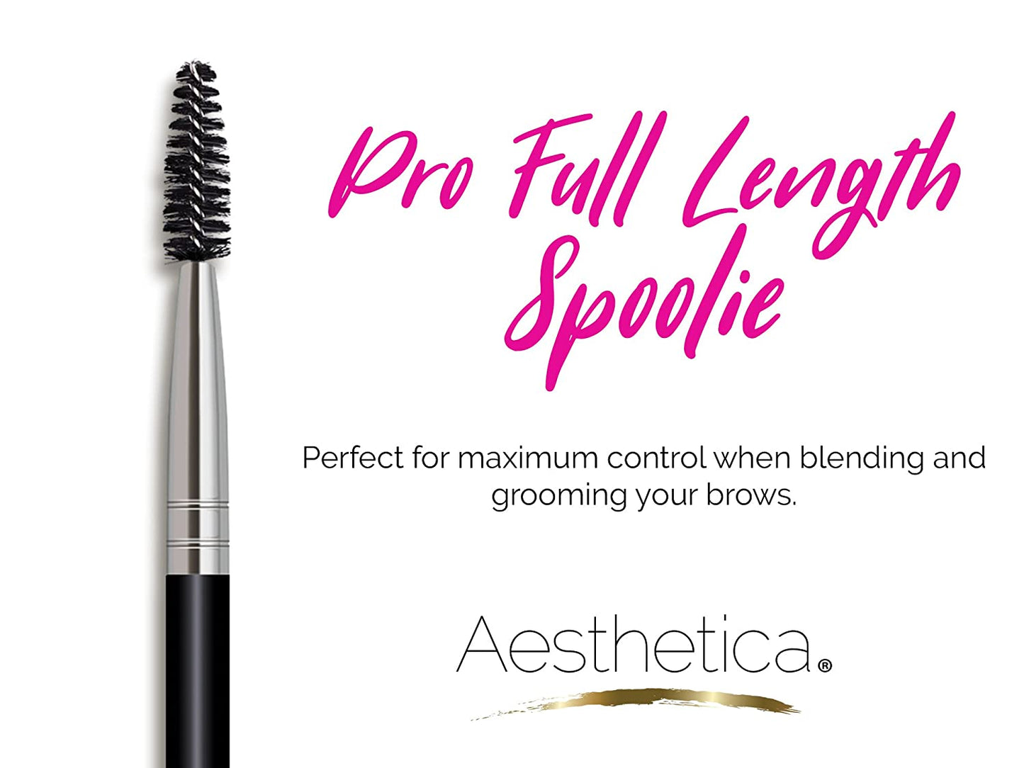 Aesthetica Pro Brush Series 3-Piece Eyeliner, Brow & Spoolie Brush Set