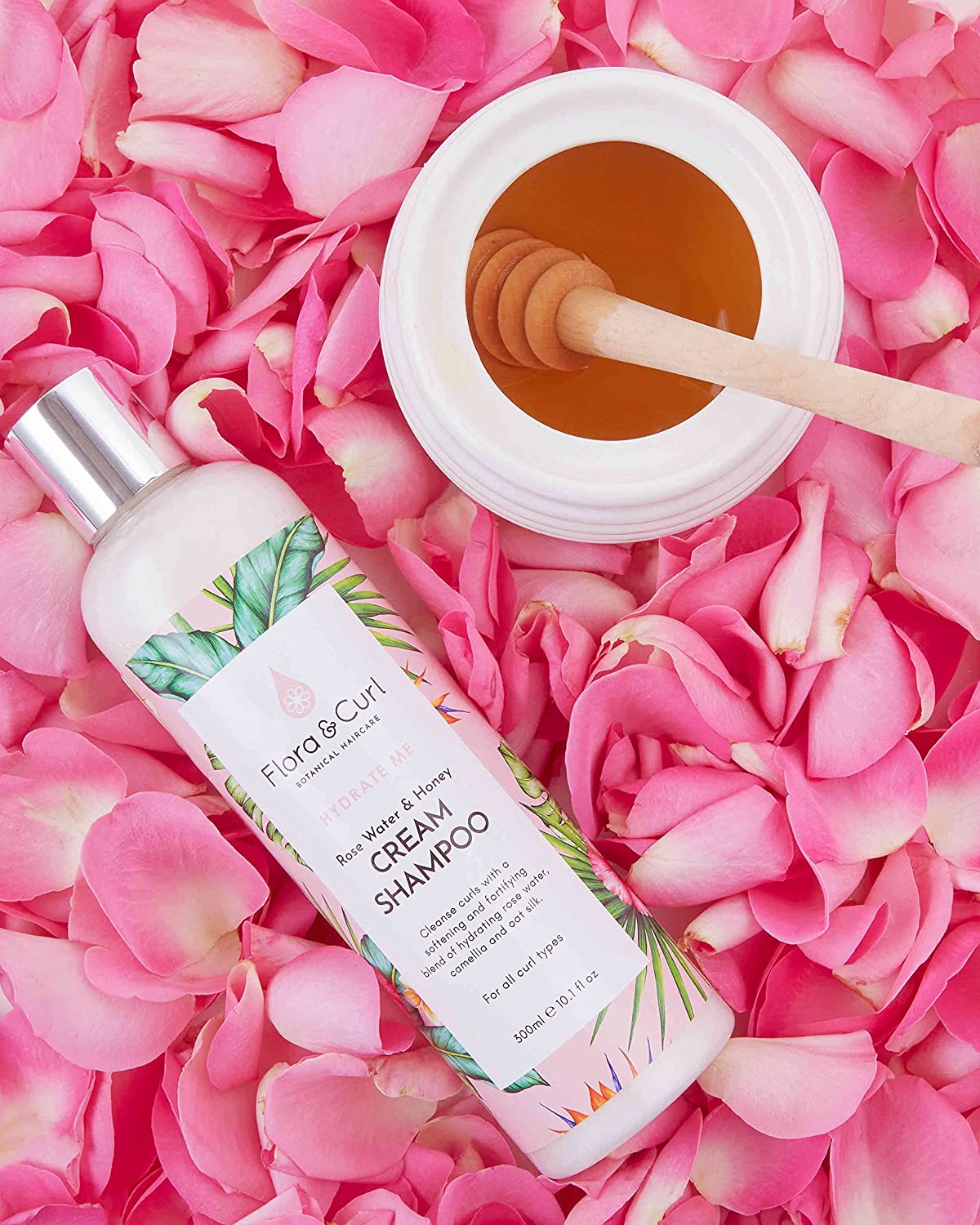 Flora & Curl Organic Rose & Honey Cream Shampoo 300ml