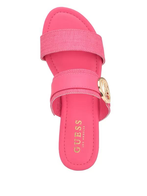 Guess Lowered Double Band Slide Sandals- Light Pink (UK 7)