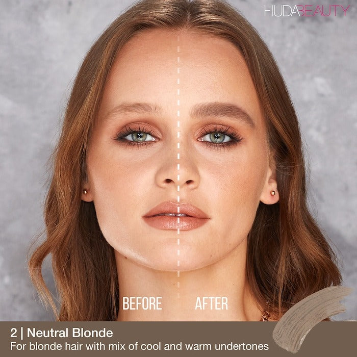 Huda Beauty #BombBrows Full 'n Fluffy Volumizing Fiber Gel- 2 Neutral Blonde